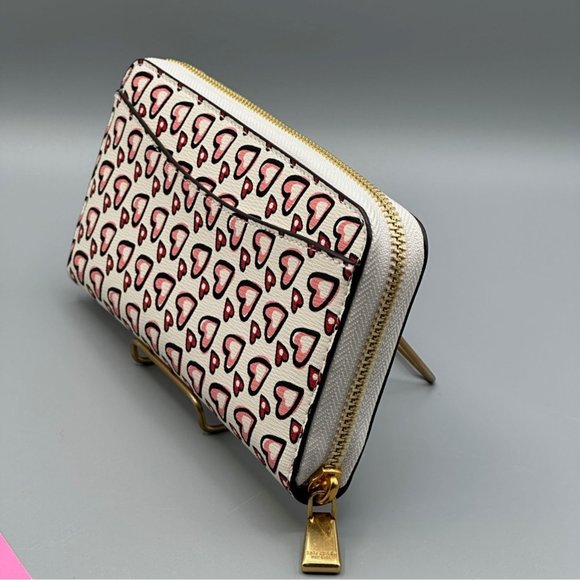 Kate Spade Morgan Fancy Hearts Zip-around Continental Wallet KA063 NWT - Picture 2 of 13